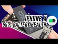 IPHONE X BATTERY REPLACEMENT | IPHONE X 65 % BATTERY HEALTH REPAIR!