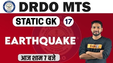 DRDO MTS /DP HEAD CONST. 2020 || Static GK || By Kuljeet Sir | Class 17 || Earthquake