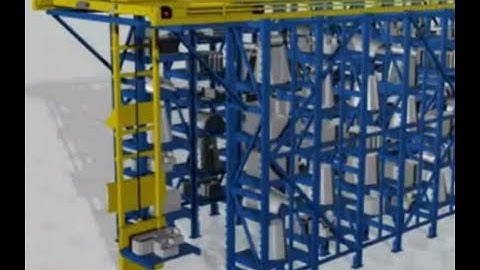 Overhead Stacker Crane Stores Palletized Castings Forgings Molds Dies On Racks Across Multiple Aisle