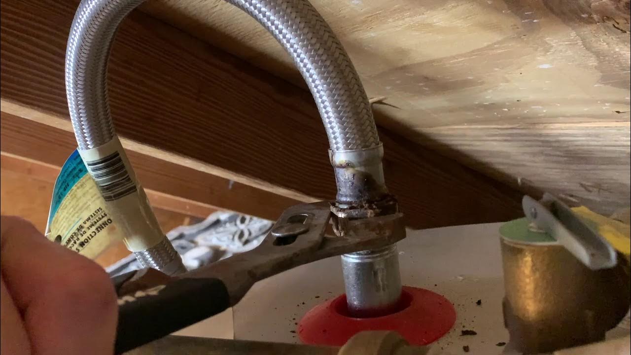 How to remove old sharkbite hot water heater hoses YouTube