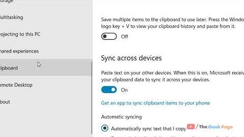Disable / Enable Clipboard Sync on Windows PC