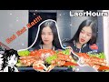 Laorhours  eating king crab 