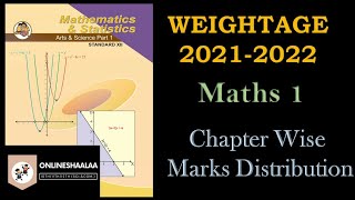 Weightage of maths-1| Maharashtra Board | New Syllabus (2021 2022) | Class 12th HSC | OnlineShaalaa