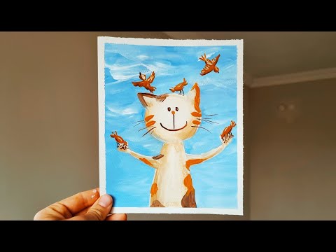 Кот И Птички |Пошаговое Рисование Для Детей И Взрослых