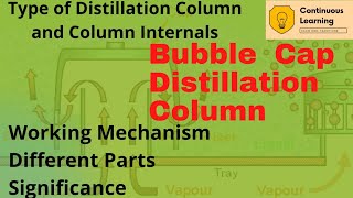 Bubble Cap  Distillation Column, Various Parts of Bubble Cap Tray, Working Mechanism & Significance