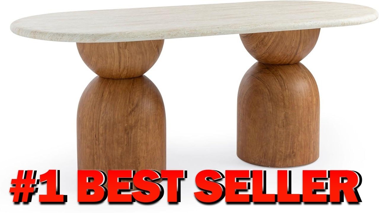 Tov Furniture Cynthia Travertine Concrete Indoor Outdoor 87" Long Dining Table - B0F67LM6CH