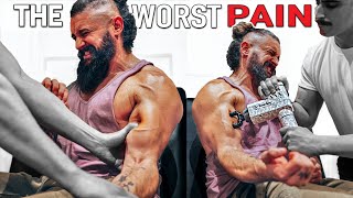 The WORST PAIN❗️ Testing A.I. MASSAGE GUN THERAPY vs MAN on Raw Muscle Injury (SIDE BY SIDE TEST!)