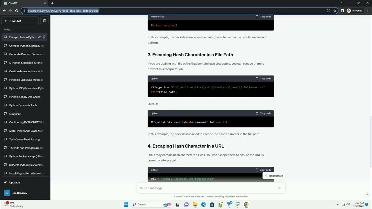 How to escape a hash char in python - YouTube