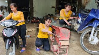Repair and restore corn shelling machine, repair motorbike / genius girl