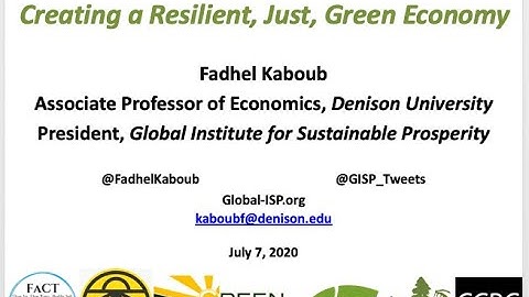 "A New Way Forward: Creating a Resilient, Just, Green Economy," with Fadhel Kaboub