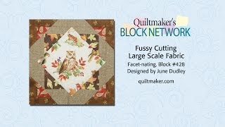 Fussy Cutting Large Scale Fabric Editor-in-Chief, June Dudley guides quilters through accurately fussy cutting large scale novelty print fabrics using a template, while