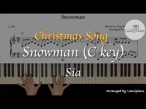 Snowman (Christmas Song / Carol / Chrds / Easy ver./C key) - Sia