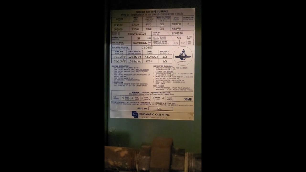 Olsen Duomatic Furnace operation - YouTube