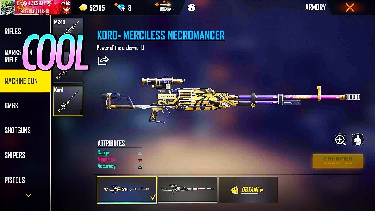 I GOT PERMANENT KORD SKIN II FREE FIRE
