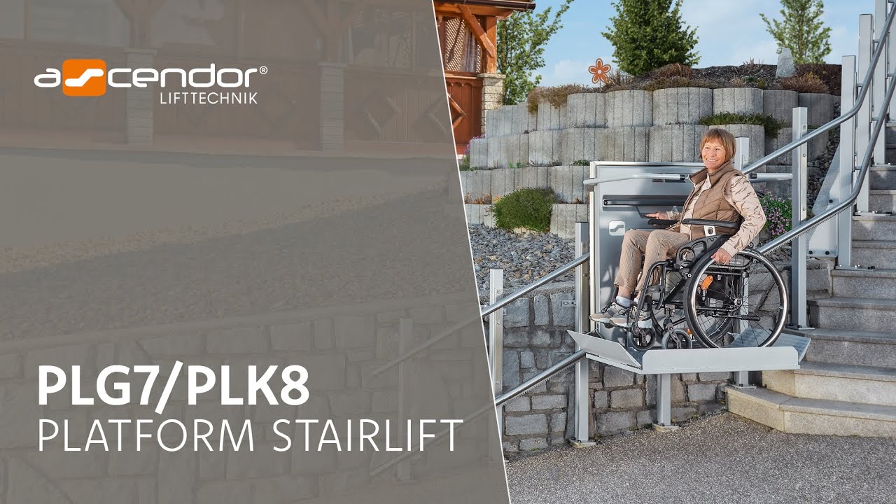 Ascendor inclined platform stairlift PLG7 & PLK8