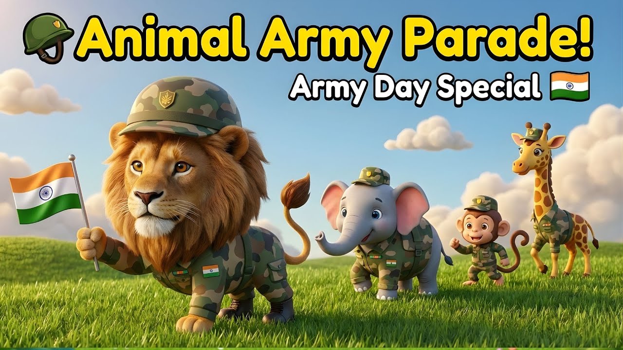 Парад армии животных 🐘🦁🎶 Весёлый марш животных | Тику и Монти | Kushu TV Kids