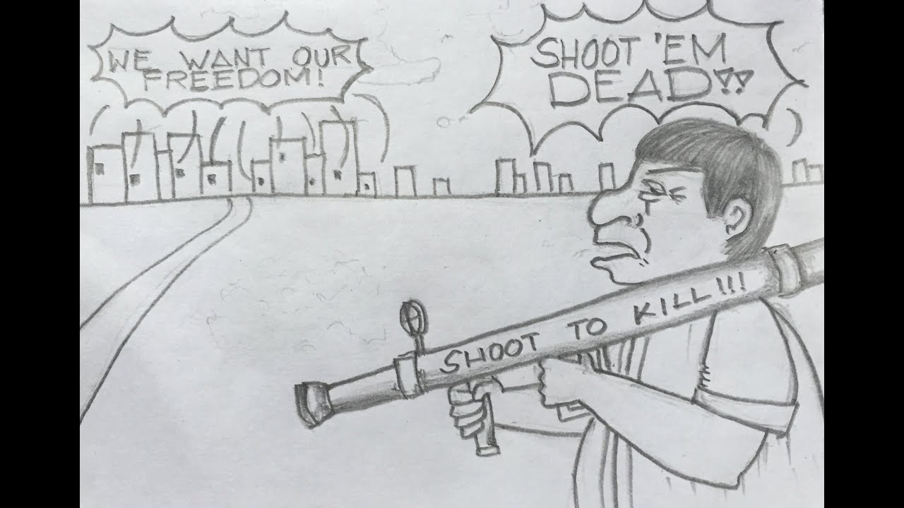 Editorial Cartoon: Stay at Home vs. Shoot  to kill | No Sound HAHAHA