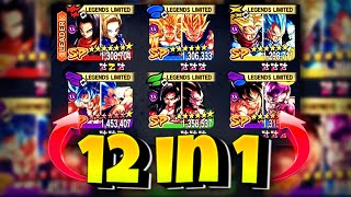 USING 12 CHARACTERS IN ONE TEAM! (Dragon Ball LEGENDS)