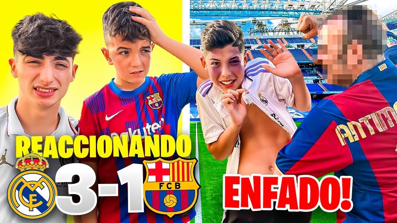 HINCHA del BARÇA DESTRUYE la CAMISETA del NIÑO CRISTIANO por REÍRSE… *MADRID 3-1 BARÇA*