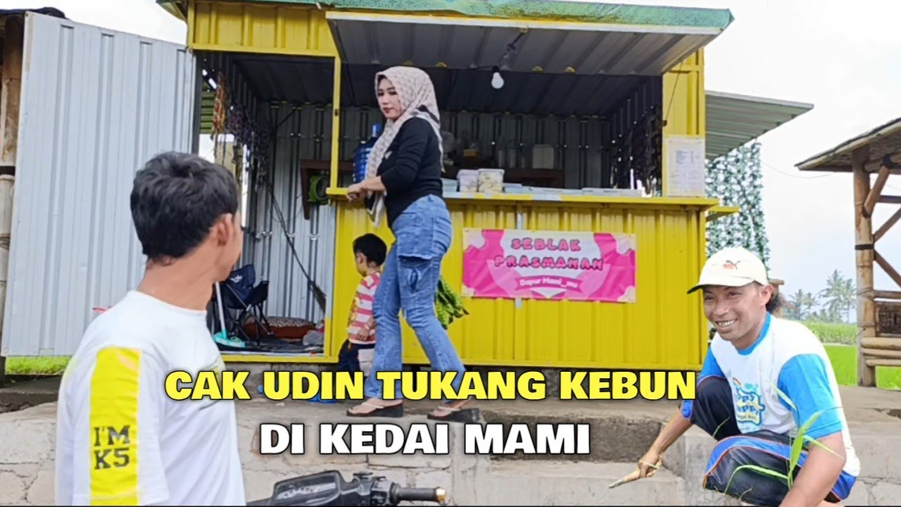 Cak Udin jadi tukang kebun di warung mami