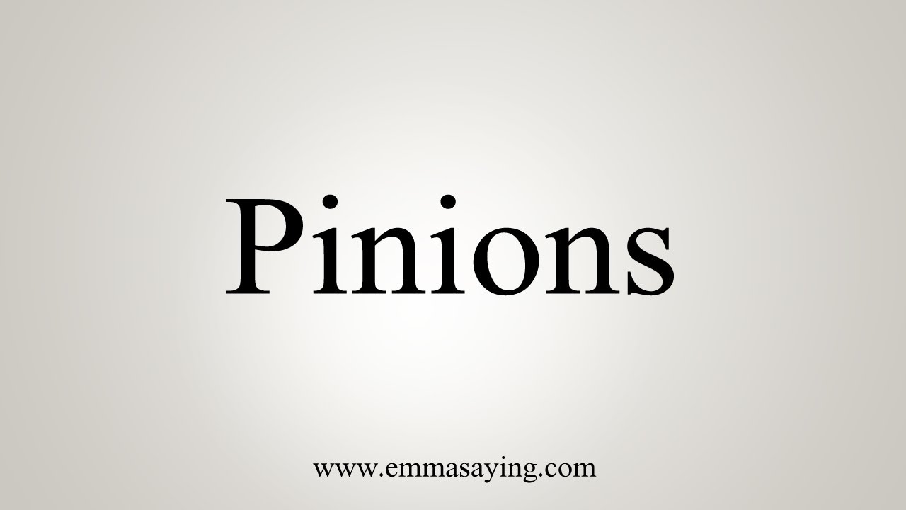 How To Say Pinions - YouTube