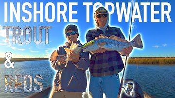 Fall REDFISH and TROUT in North Carolina (TOPWATER DOUBLE UP)
