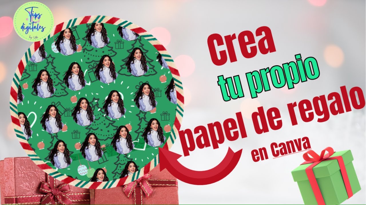 Crea tu propio papel de regalo en Canva 🎅