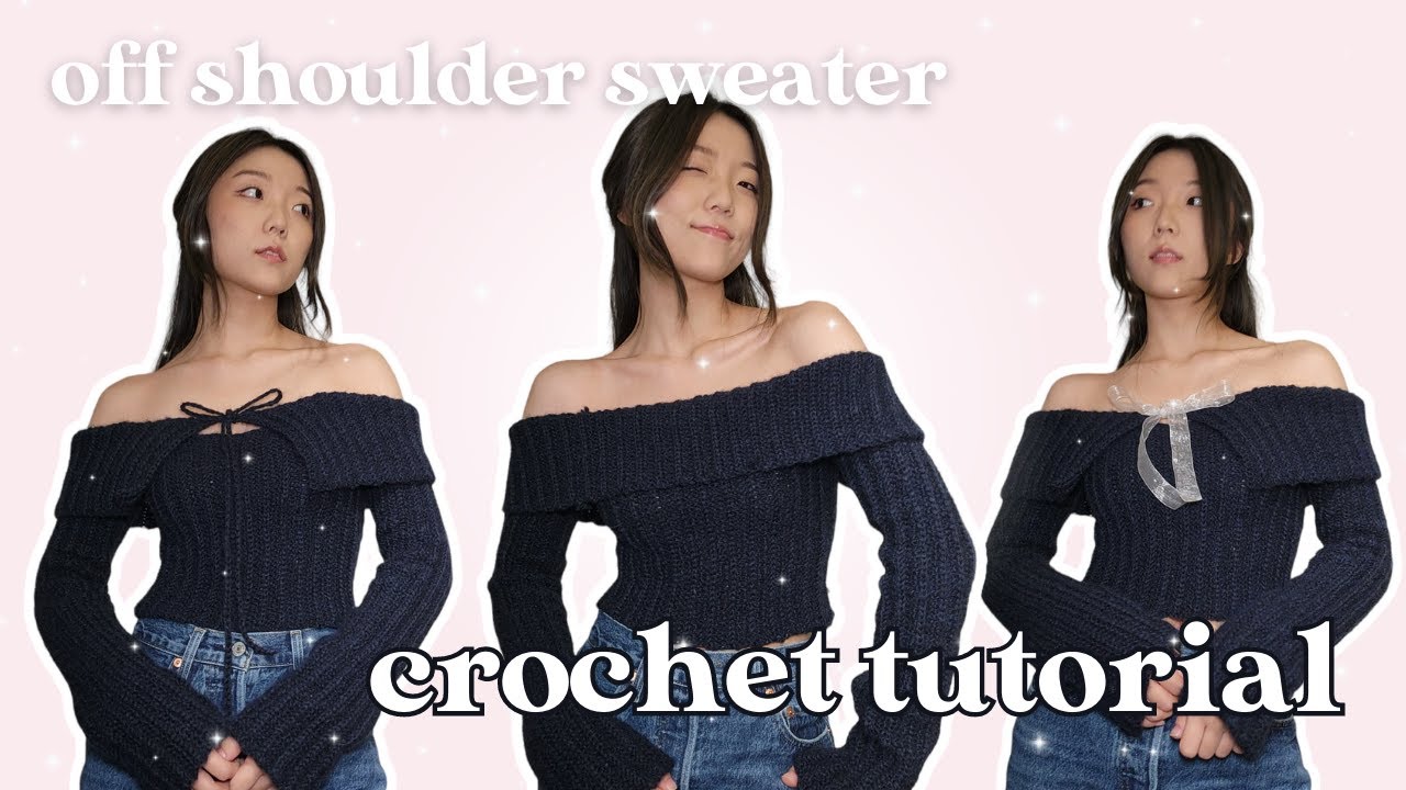 how i made this off the shoulder sweater | sweater crochet tutorial ...