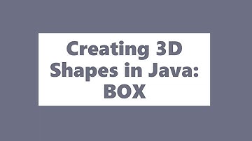 3D Shapes in Java: BOX