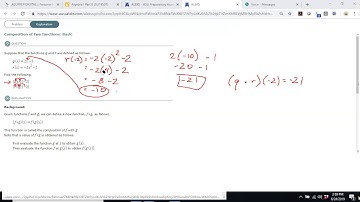 Composition of two functions: Basic  ALEKS