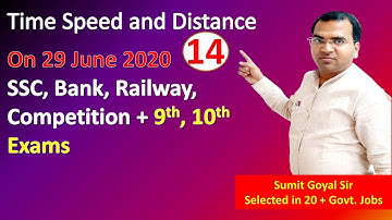 Time Speed and Distance Part 14 Video Number 1 Live Sumit Goyal Sir at 4 PM on 29 June 2020
