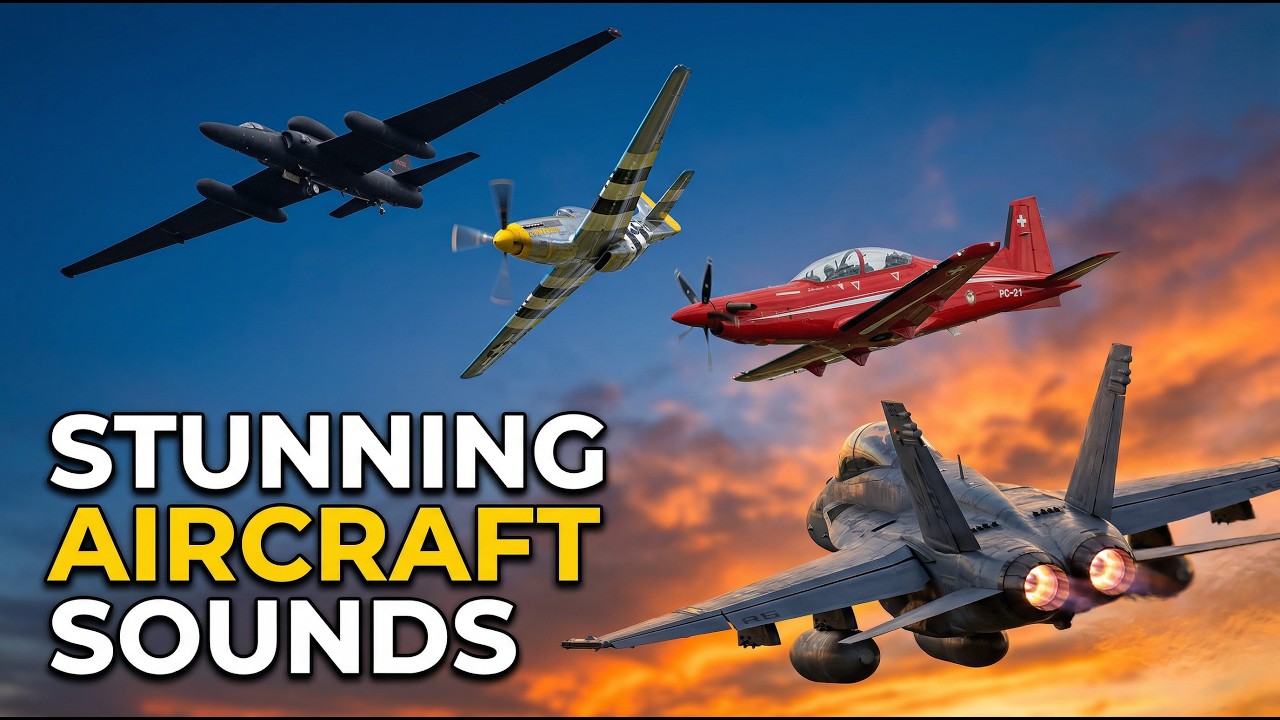 Stunning Aircraft Sounds|| Lockheed U-2, Mustang P-51, Pilatus PC-21 & F/A-18 Hornet