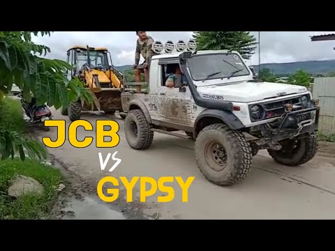 I JUST TOW THE MIGHTY 4X4 JCB | GYPSY TOWING JCB | ONLY IN LAMKA