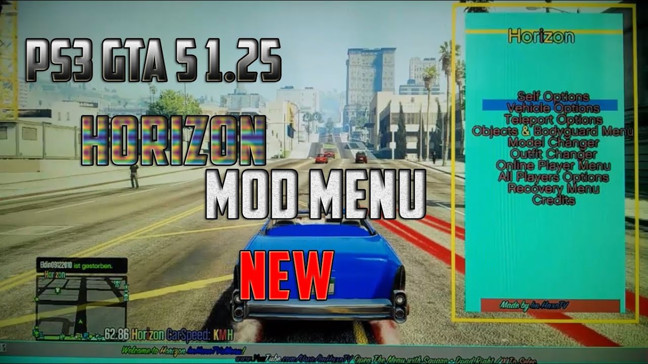 NEW!] GTA V Online - Mod Menu 1.26/1.27/1.28 On OFW PS3 (No Freeze