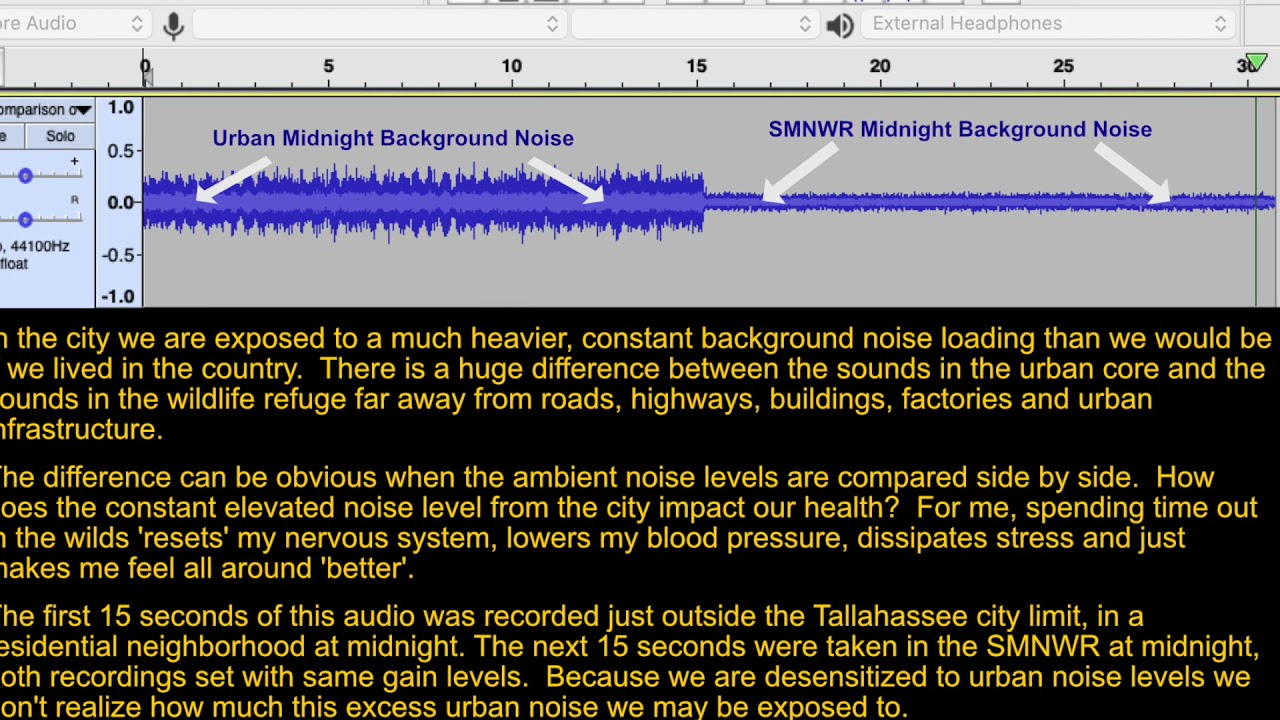 Comparison Of Urban and Rural Ambient Noise Levels - YouTube