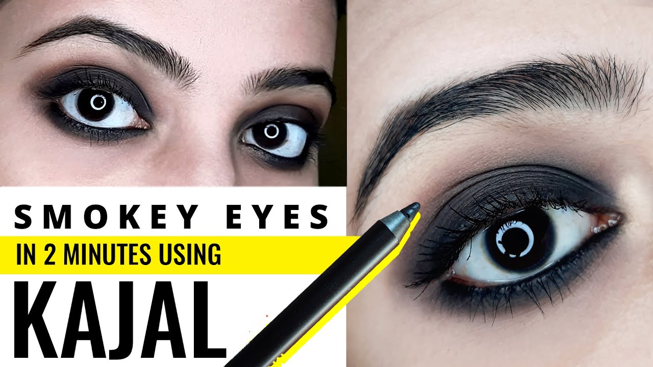 Smokey Eyes using KAJAL in 2 mins Black Smokey Eyes Monisha Dev