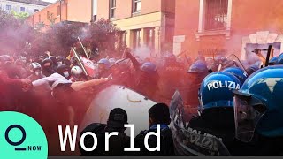 Protesters Against G-20 Met By Police Roadblocks In Venice