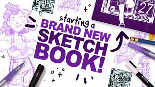 STARTING A NEW SKETCHBOOK! (Drawing on the Cover!)