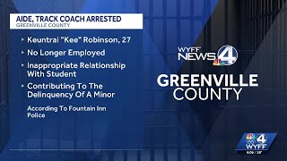 Greenville County aide, track coach arrested, fired after alleged relationship with student
