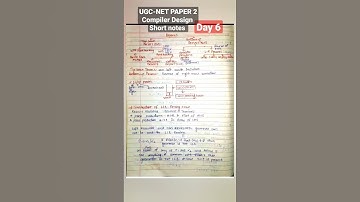 Day 6 UGC-NET PAPER 2 Compiler Design Short notes #viral #short #ugcnet #ytshorts #netjrf #air1