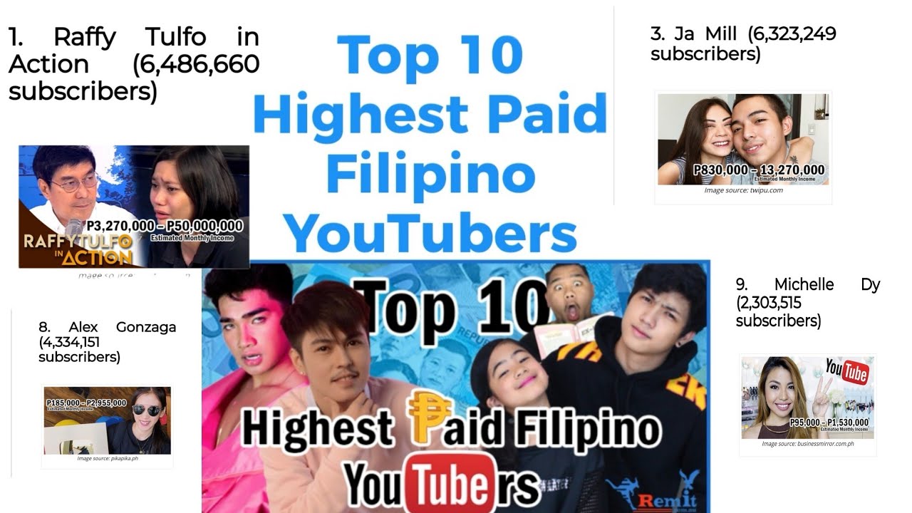 Top 10 Highest Paid Filipino Vlogger 2020 Youtube