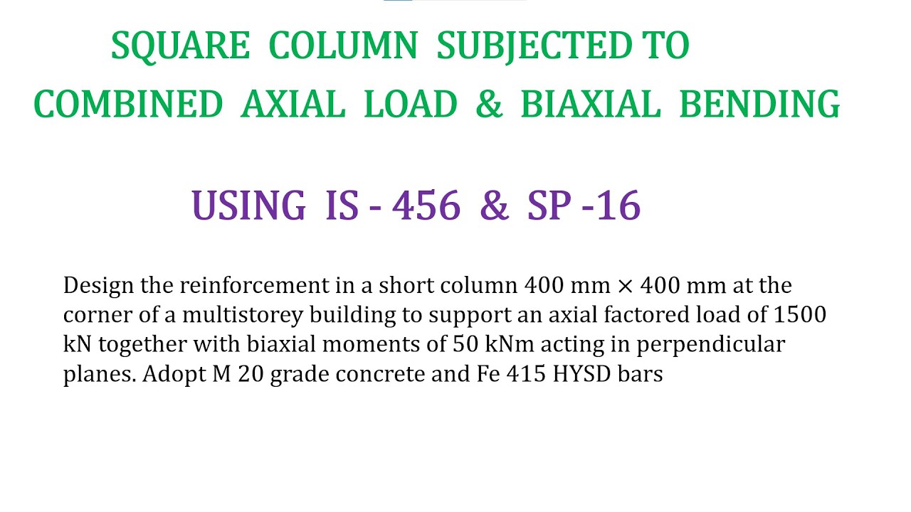Design of a Square Column subjected to combined axial loading and ...