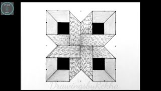 Symmetrical  Rangoli with Dots || 3D Geometric patterns || 7 * 7  Dots Rangoli Design 