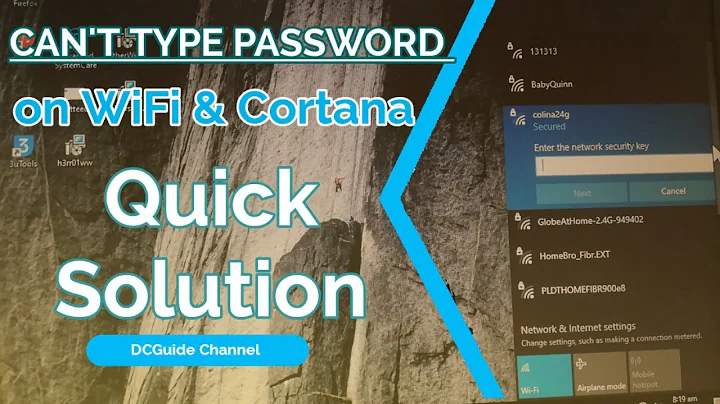 Not working KEYBOARD when typing on Cortana and Wifi Password