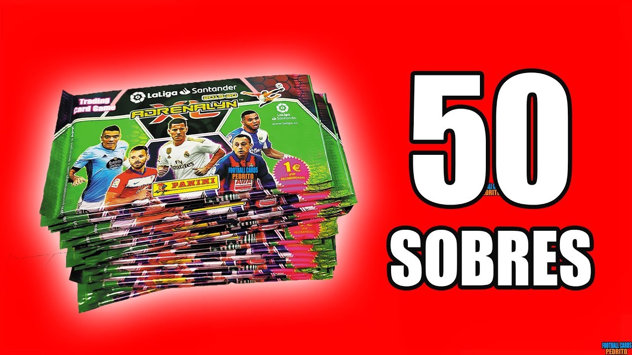 Caja de 50 Sobres con Cartas La Liga 2019-2020 Adenalyn Panini