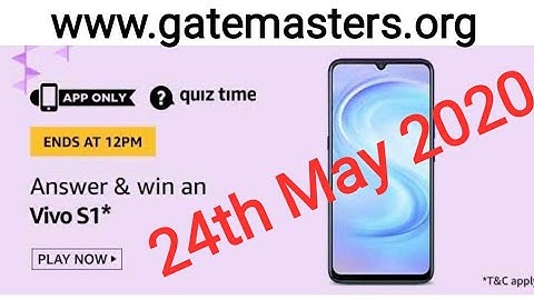 Amazon Quiz Today (24th May 2020), Answer and win a Vivo S1 Smartphone.