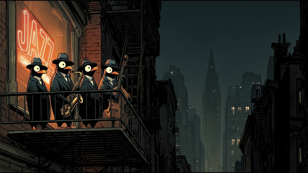 Penguins Groove the Midnight City – Jazz for Deep Focus, Study & Productivity