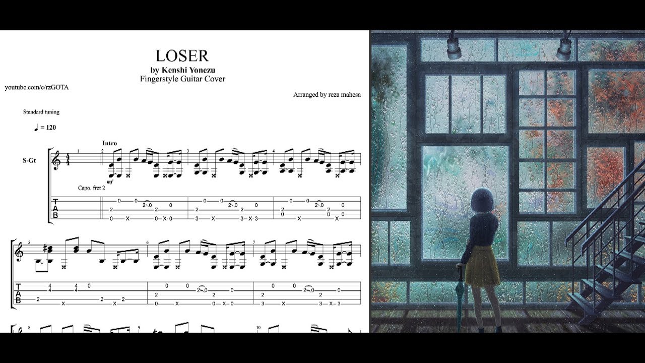 Loser By Kenshi Yonezu Guitar Tutorial Tab Youtube