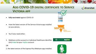 Dari- How to add a COVID 19  certificate to service Vic App screenshot 2