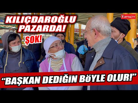 Kemal Kılıçdaroğlu eşi Selvi Kılıçdaroğlu ile pazar alışverişinde! \